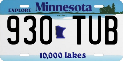 MN license plate 930TUB