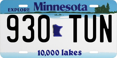 MN license plate 930TUN