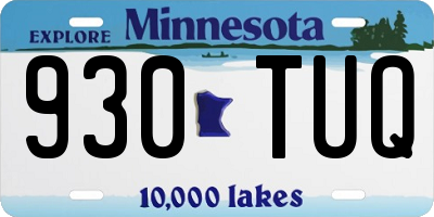 MN license plate 930TUQ