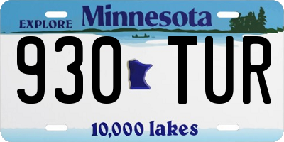 MN license plate 930TUR