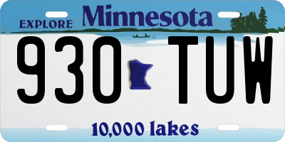 MN license plate 930TUW