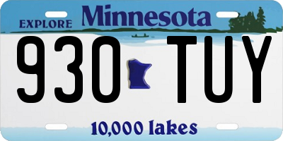 MN license plate 930TUY