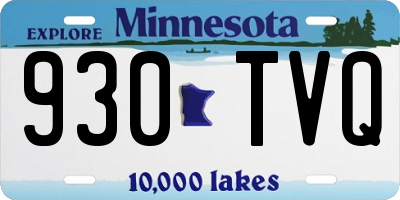 MN license plate 930TVQ