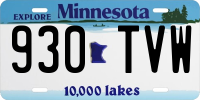 MN license plate 930TVW