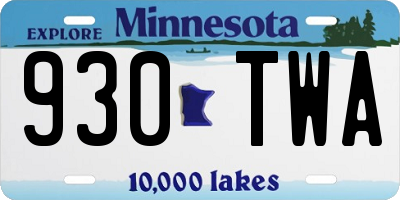 MN license plate 930TWA