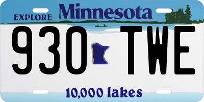 MN license plate 930TWE