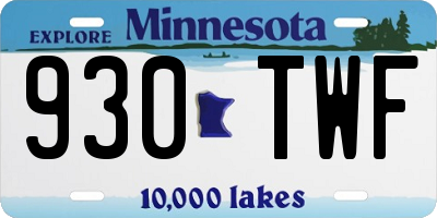 MN license plate 930TWF