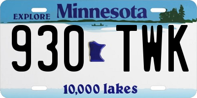 MN license plate 930TWK