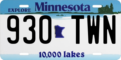 MN license plate 930TWN