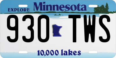 MN license plate 930TWS
