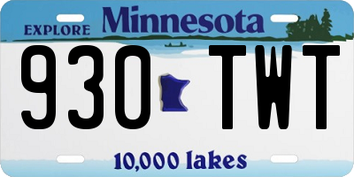 MN license plate 930TWT