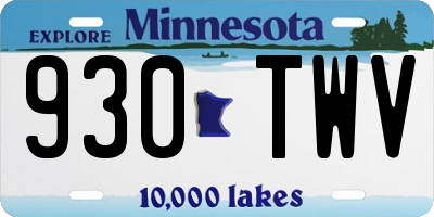 MN license plate 930TWV