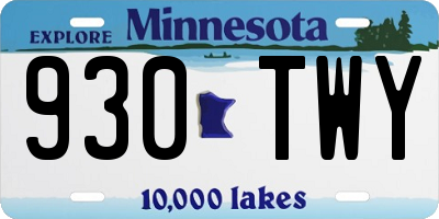 MN license plate 930TWY