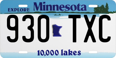 MN license plate 930TXC