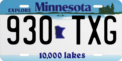 MN license plate 930TXG