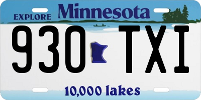 MN license plate 930TXI