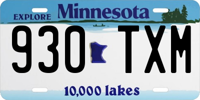 MN license plate 930TXM