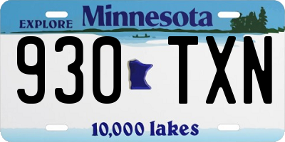 MN license plate 930TXN