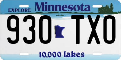 MN license plate 930TXO