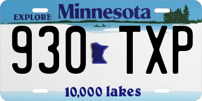 MN license plate 930TXP