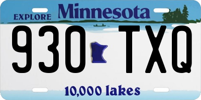 MN license plate 930TXQ