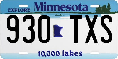 MN license plate 930TXS