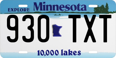 MN license plate 930TXT
