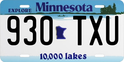 MN license plate 930TXU