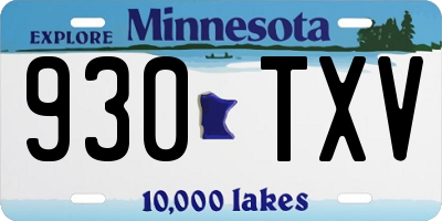 MN license plate 930TXV
