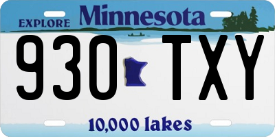 MN license plate 930TXY