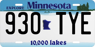 MN license plate 930TYE