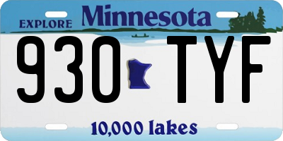 MN license plate 930TYF