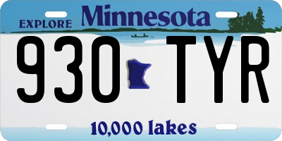 MN license plate 930TYR