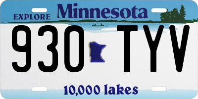 MN license plate 930TYV