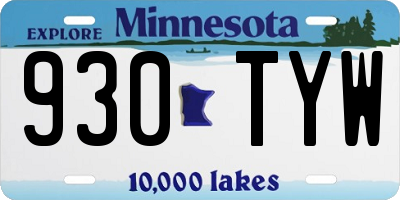 MN license plate 930TYW