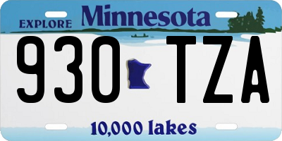 MN license plate 930TZA