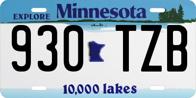 MN license plate 930TZB