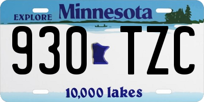 MN license plate 930TZC