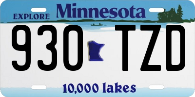 MN license plate 930TZD