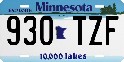 MN license plate 930TZF