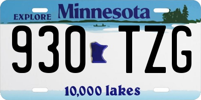 MN license plate 930TZG