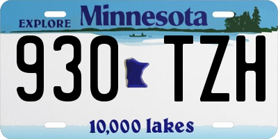 MN license plate 930TZH