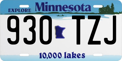 MN license plate 930TZJ