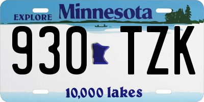 MN license plate 930TZK