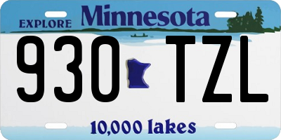 MN license plate 930TZL