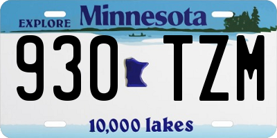 MN license plate 930TZM