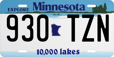 MN license plate 930TZN