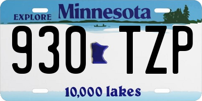MN license plate 930TZP