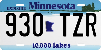 MN license plate 930TZR