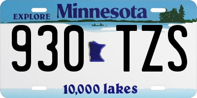 MN license plate 930TZS